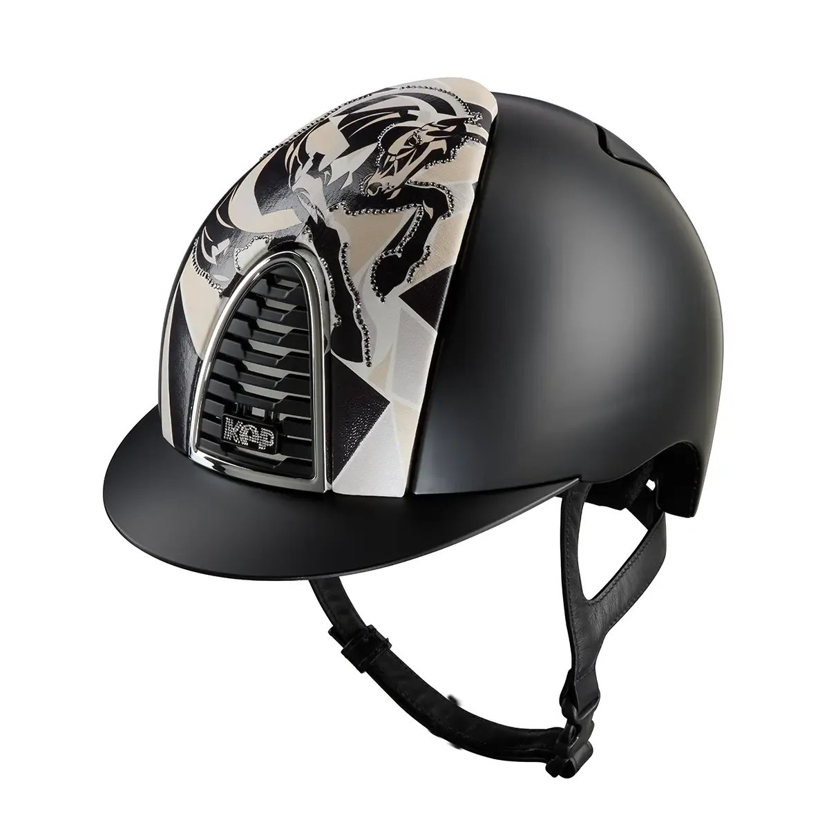 Kep Cromo 2 Black Textile Furious with Crystal Riding Helmet