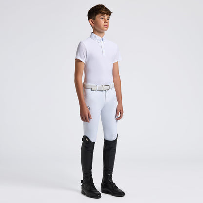 Cavalleria Toscana Boys Perforated Button Competition Shirt White