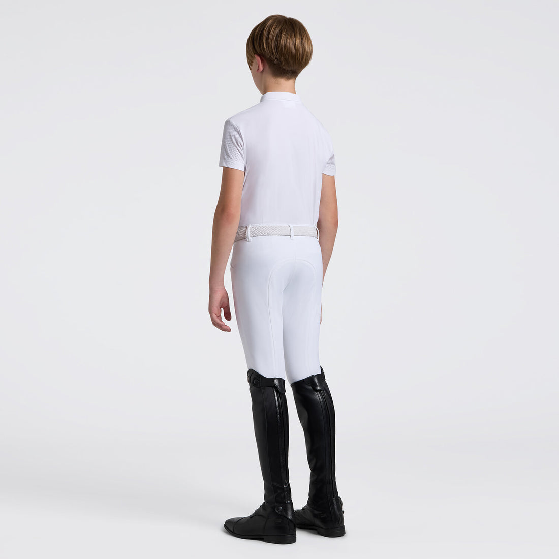 Cavalleria Toscana Boys Perforated Embriodery Competition Shirt White