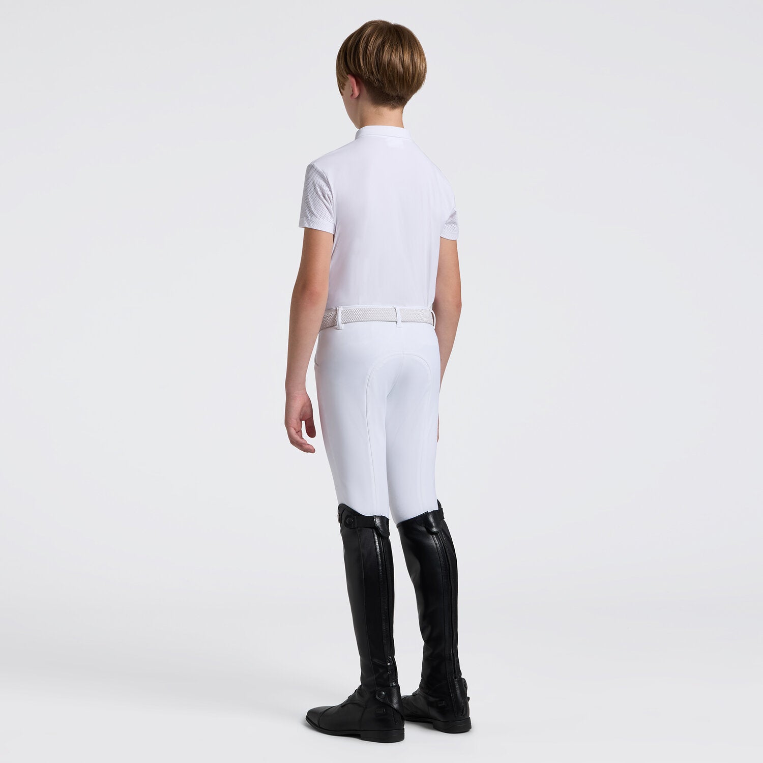 Cavalleria Toscana Boys Perforated Embriodery Competition Shirt White