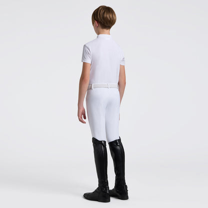 Cavalleria Toscana Boys Perforated Embriodery Competition Shirt White