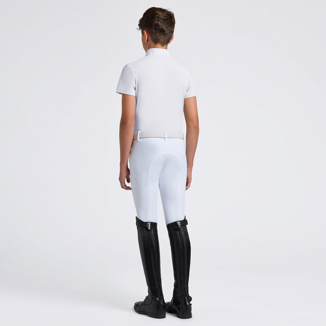 Cavalleria Toscana Boys Jersey Zip Competion Shirt White