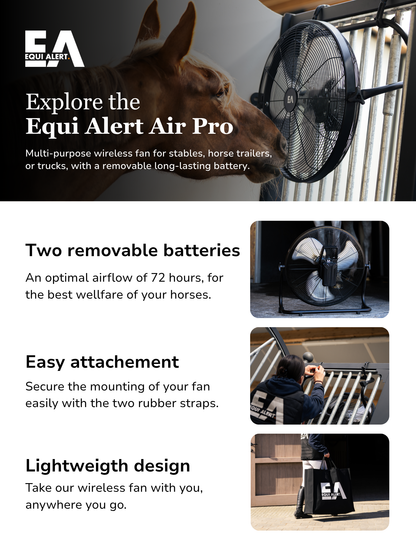 Equi Alert Air Pro Wireless Fan With 2x Battery and Charger