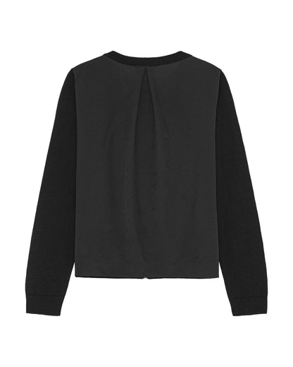 Trolle Tech Wool Full Zip Cardigan - BLACK / BLACK