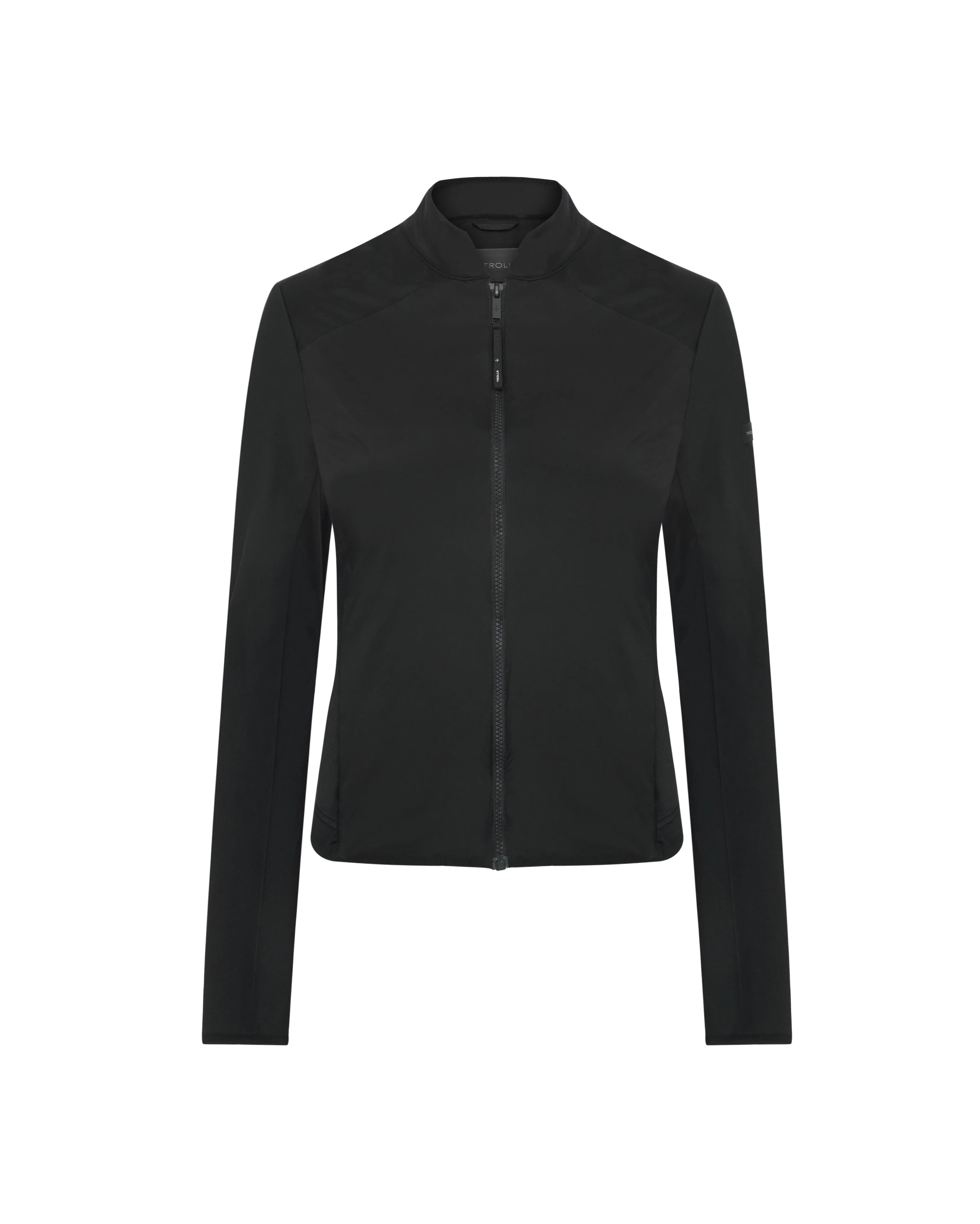 Trolle women’s L2 THERMO BODYWARMER WITH SLEEVES +TECH - BLACK Jacket on white background