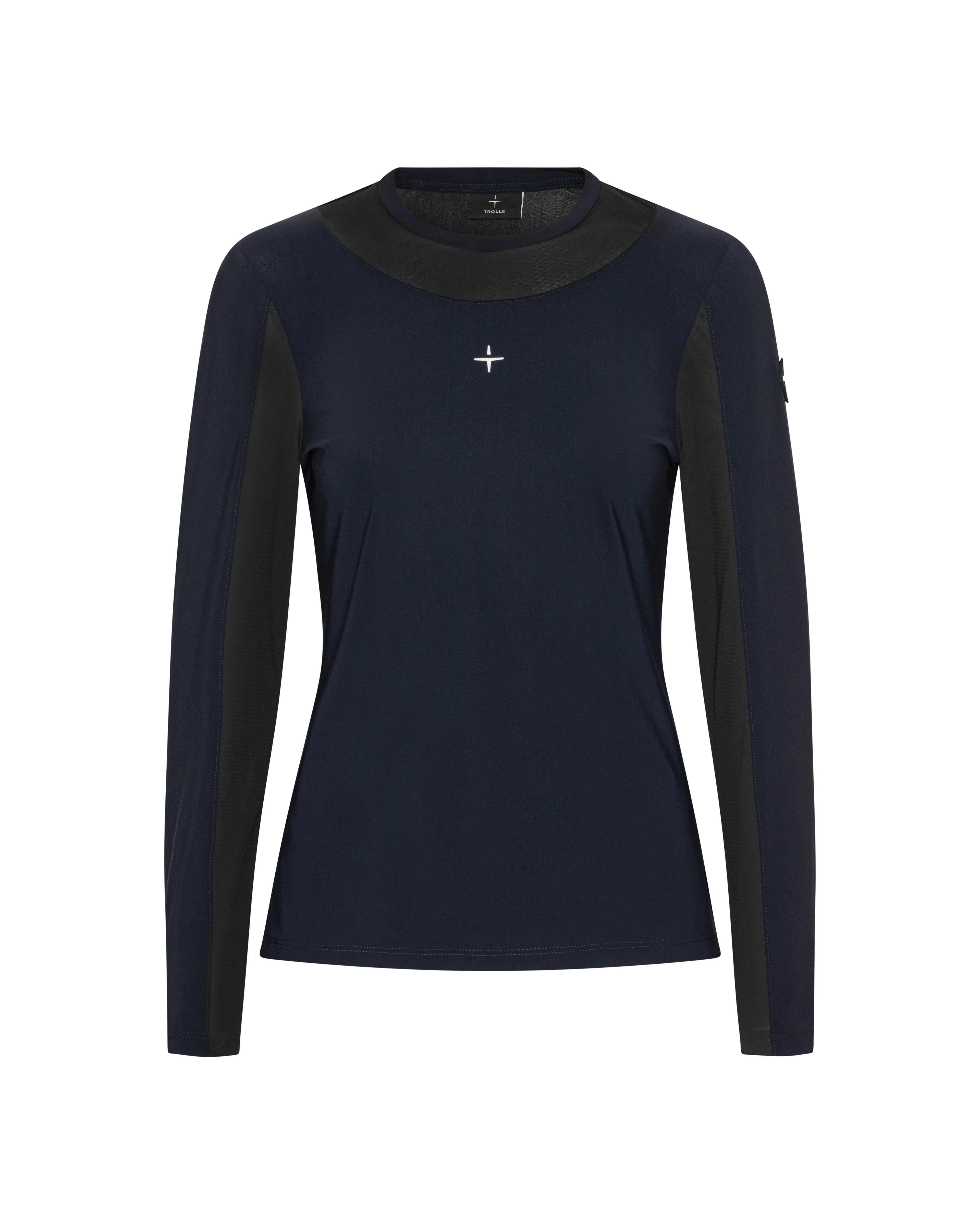 Trolle Women’s Centreline Mesh long sleeve t shirt -Navy/black
