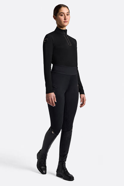 Riders Gene Women’s Strass Crystal Warm Jersey Training Top - Black