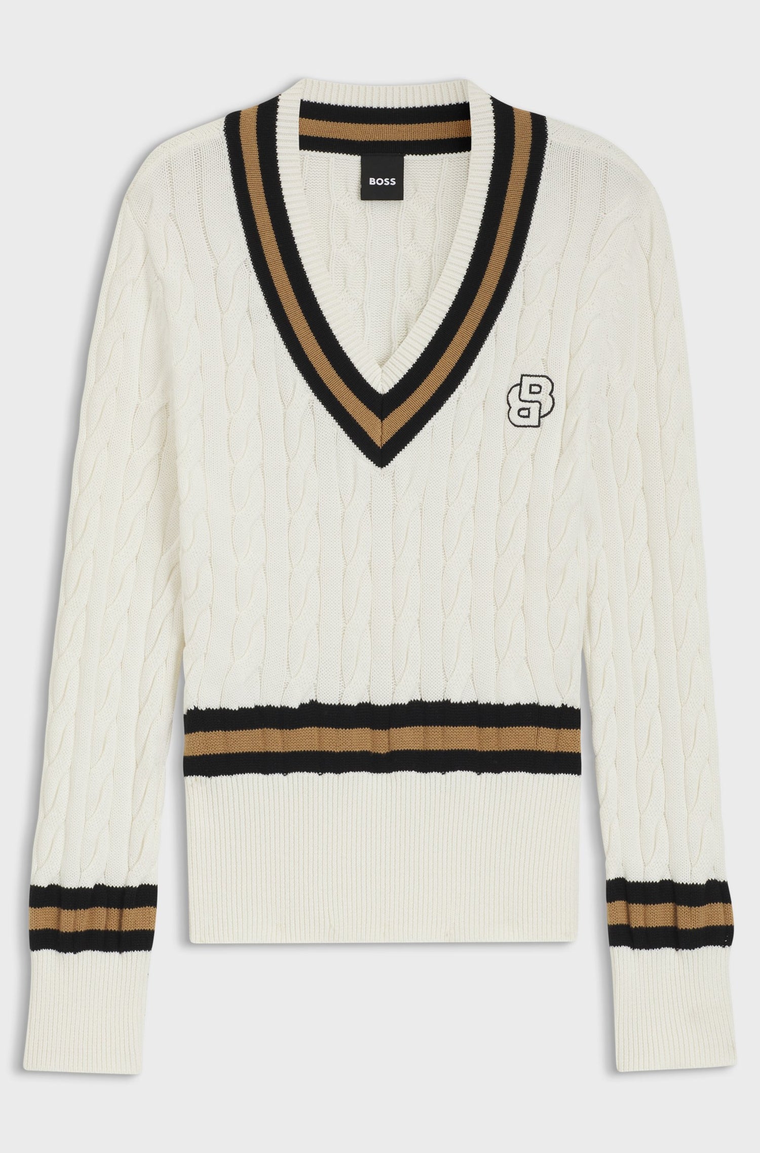 Boss Equestrian Paula V Neck Jumper - Cream