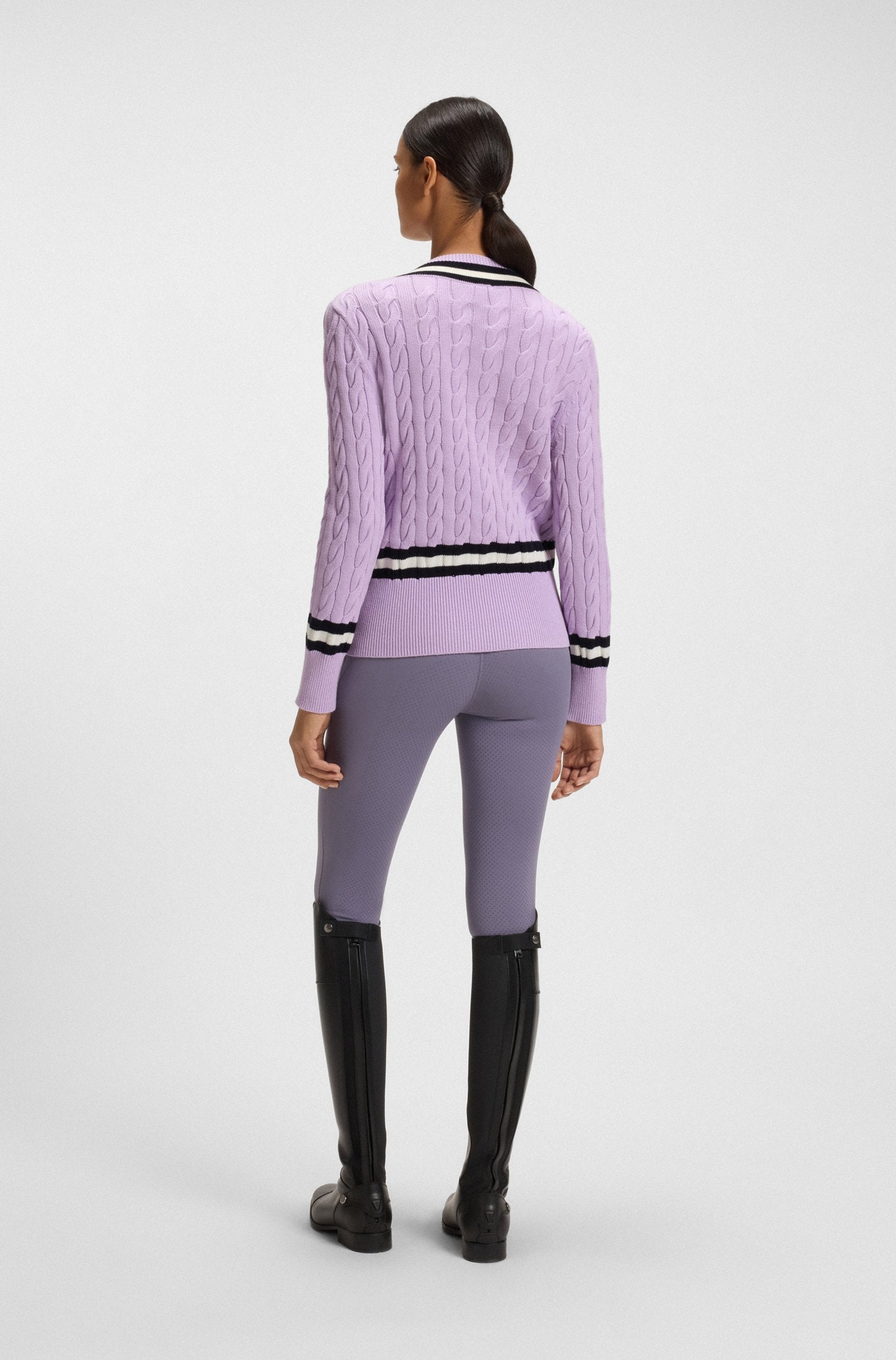 Boss Equestrian Paula V Neck Jumper - Orchid