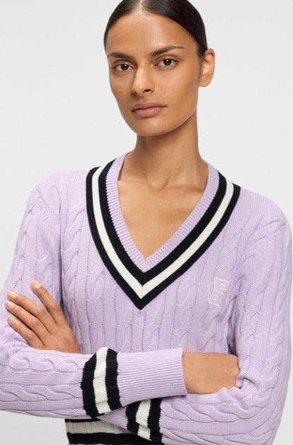 Boss Equestrian Paula V Neck Jumper - Orchid