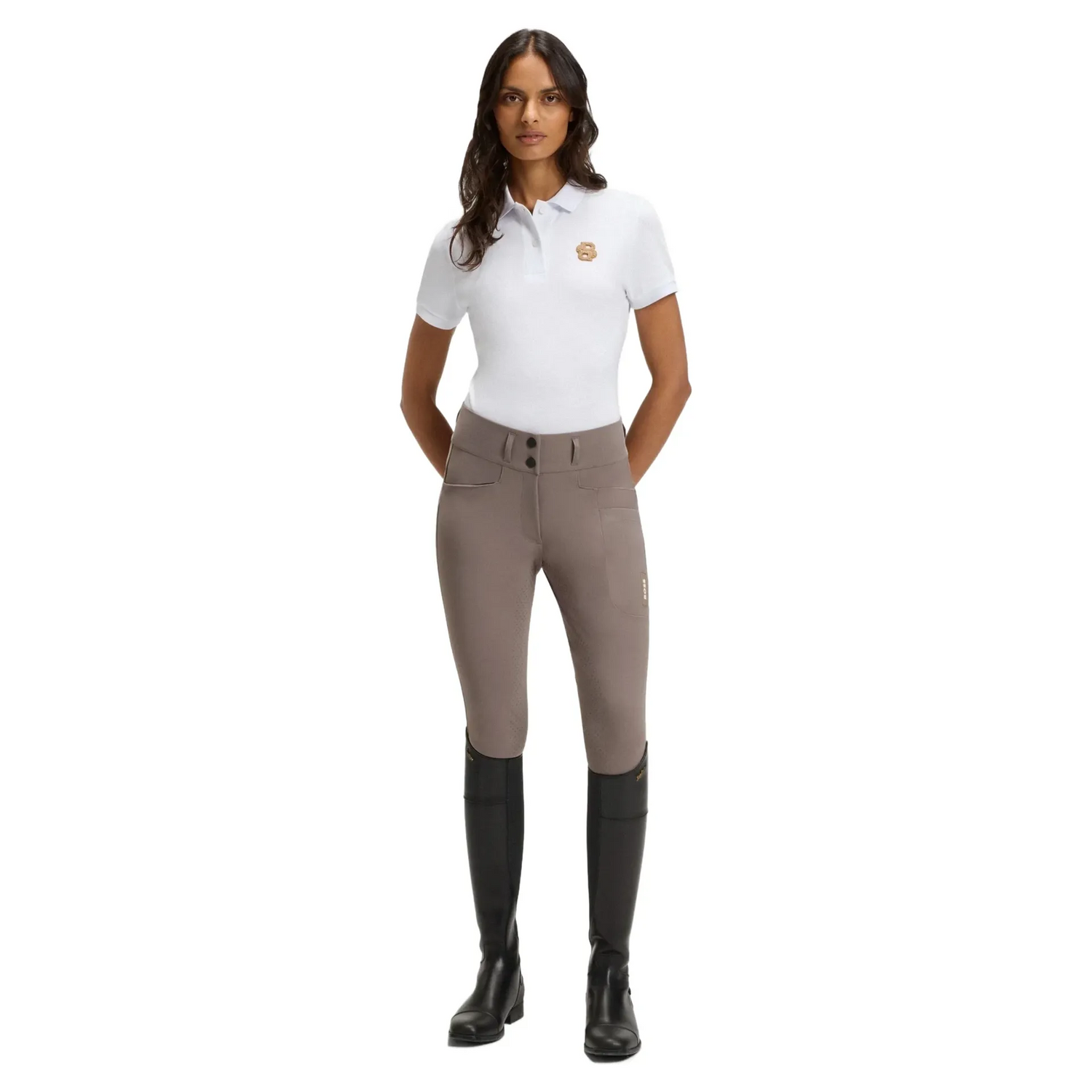 Boss Equestrian Hannah Knee Grip Breeches - Dark Pumice