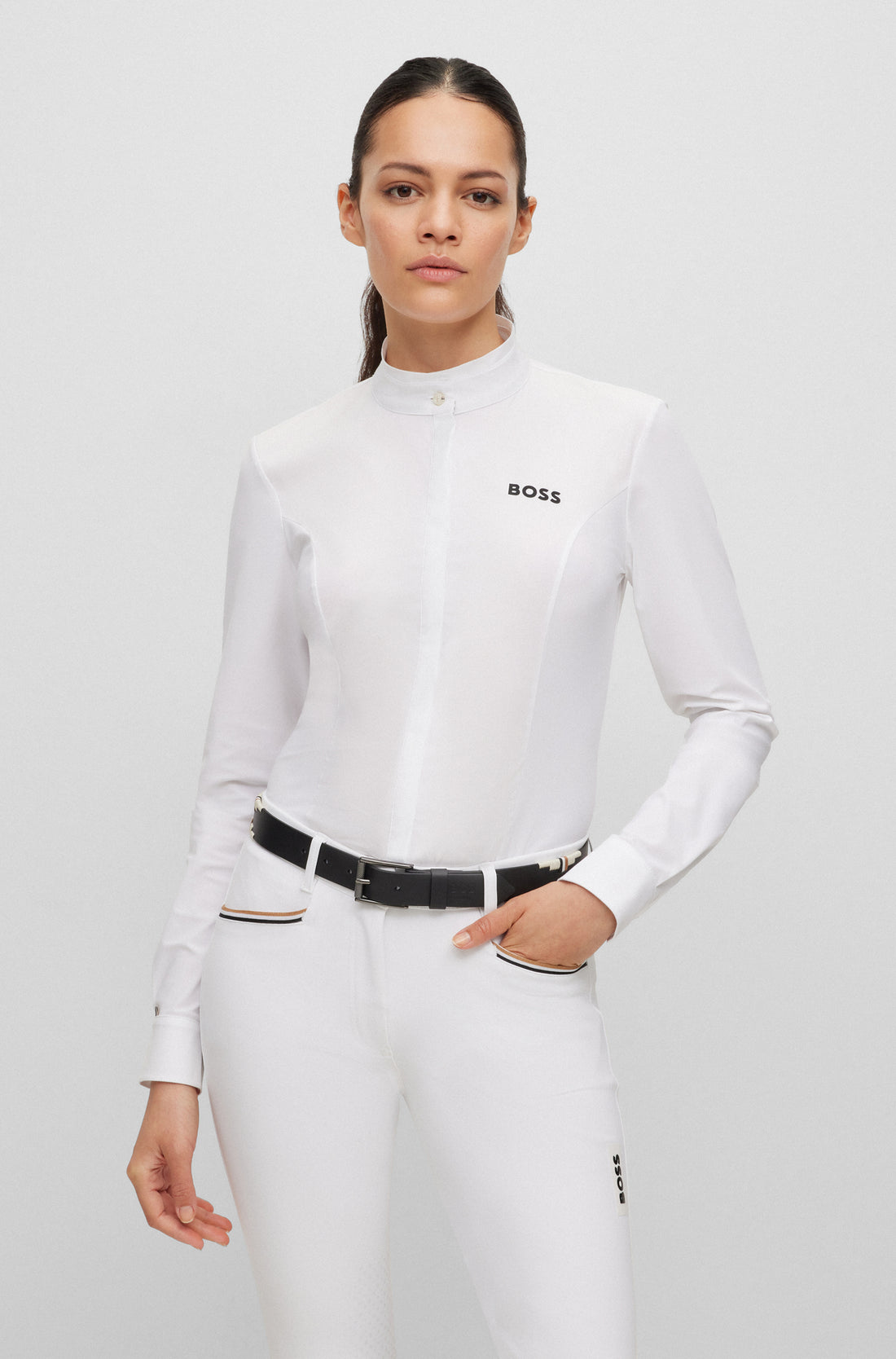 Boss Equestrian Womens White Emma Show Shirt