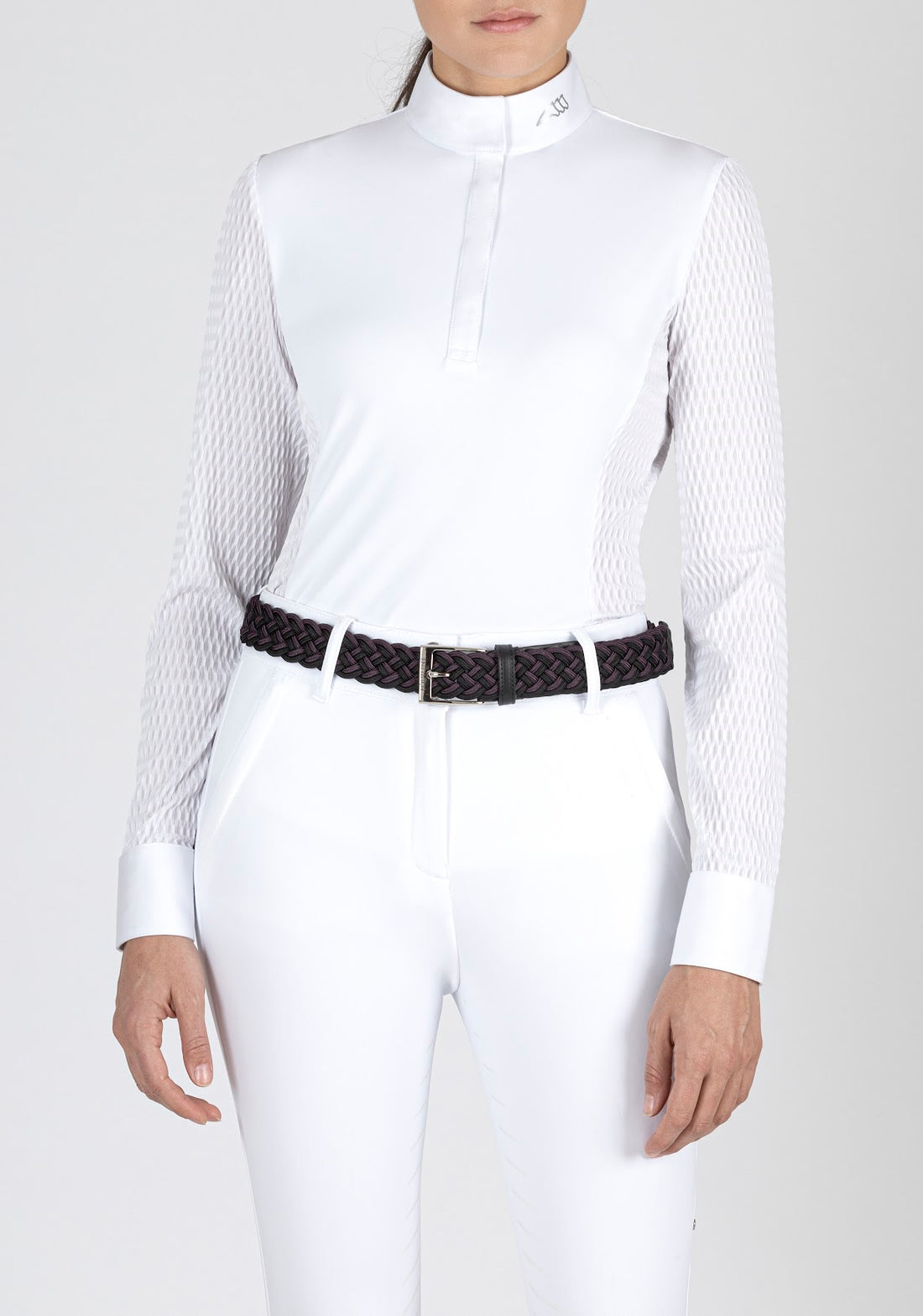 Equiline Womens Long Sleeve Textures Technical Show Shirt