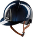 Ride in style with the Kep Cromo 2.0 Shine Blue Beige Strap Riding Hat. The sleek design and durable materials provide both protection and comfort while giving you a stylish edge. Stay safe and stand out with this must-have accessory!