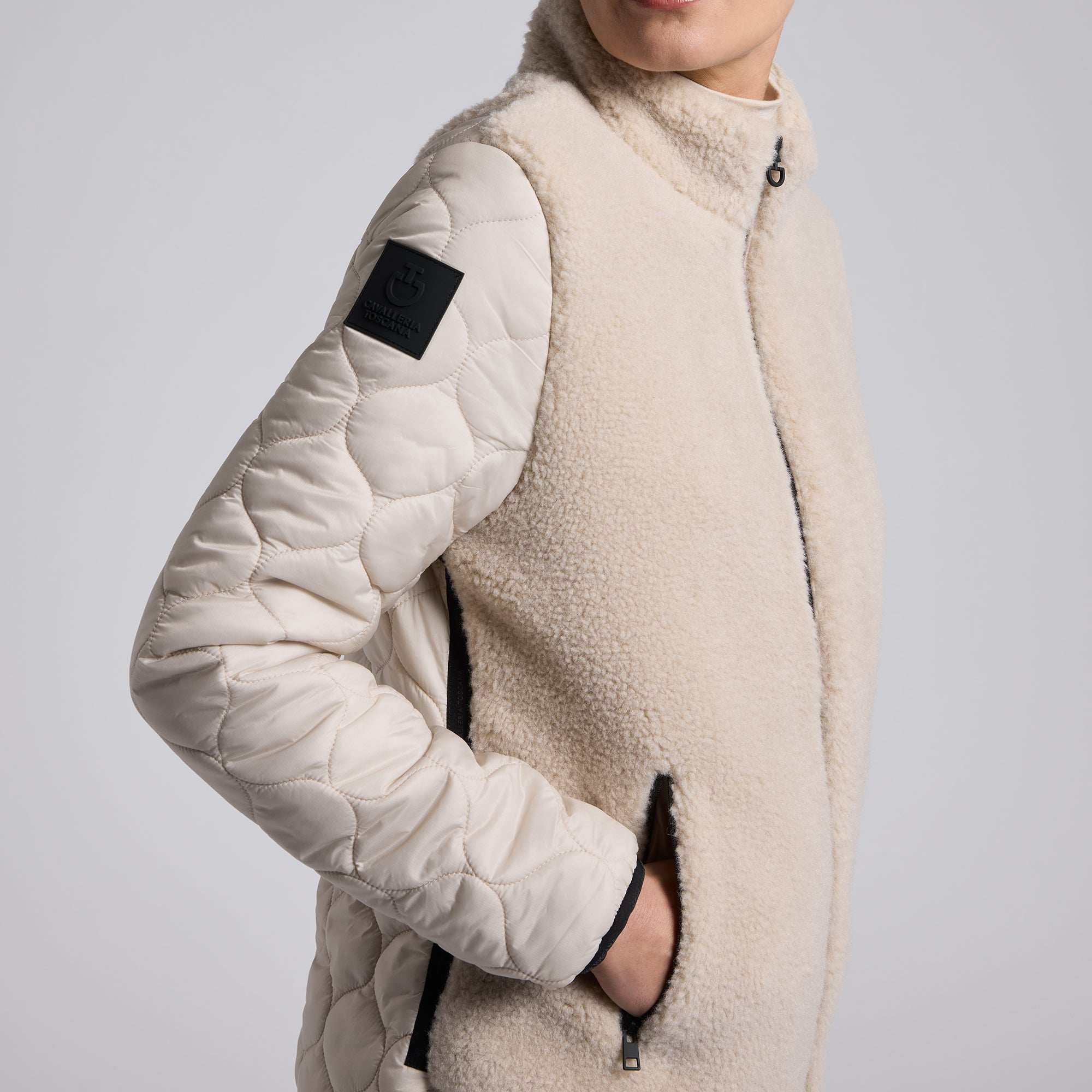Cavalleria Toscana Teddy Fleece Jacket - Rainy Day