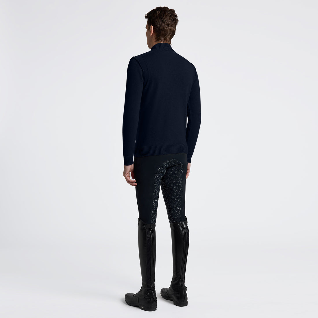 Cavalleria Toscana Mens Pure Wool Half Zip Turtleneck Sweater