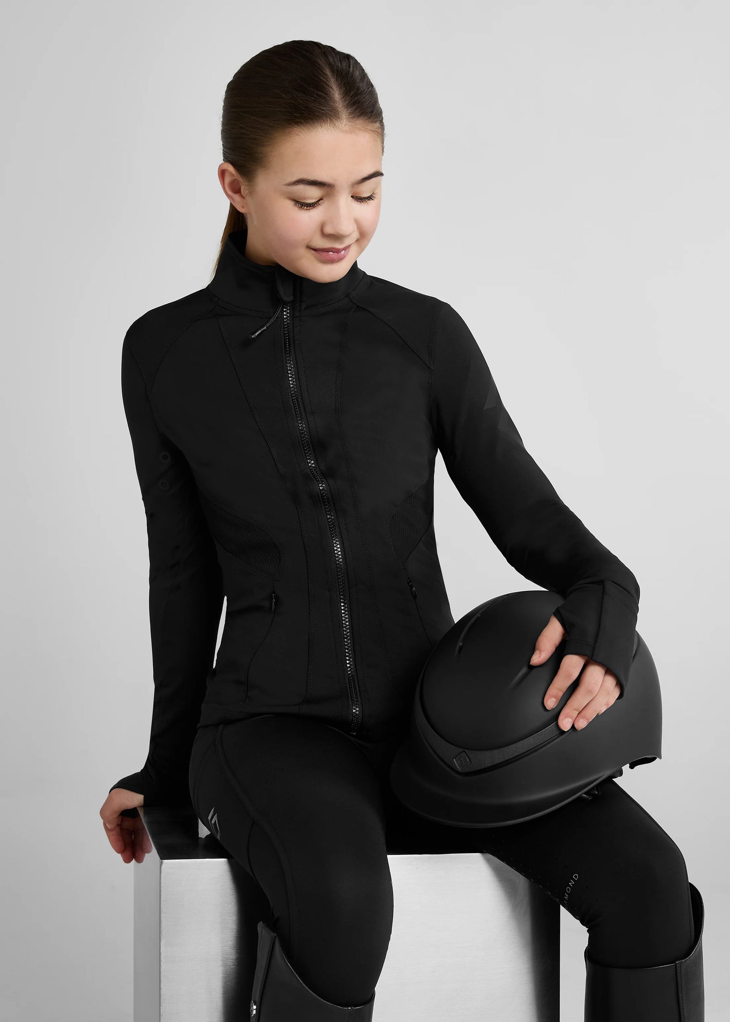 Aztec Diamond Young Rider Black Fitted Jacket @IGEQUINE