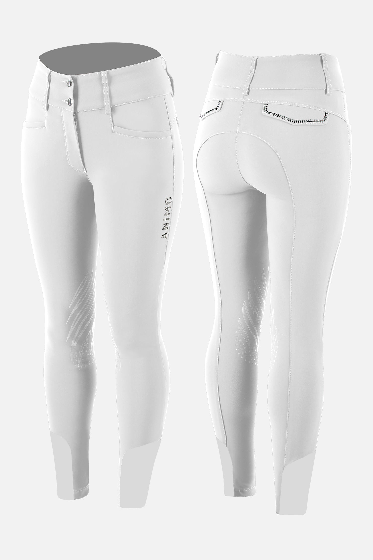 Animo Neutron Womans Riding Breeches White 