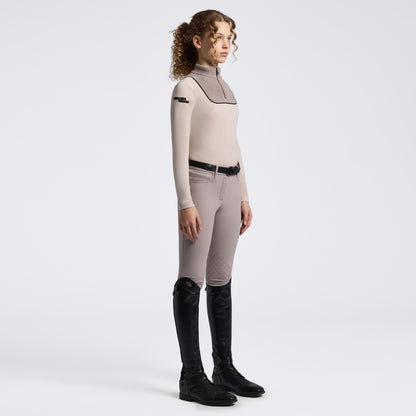 Cavalleria Toscana Girls Fleece Training Top- Rainy Day and Cipria