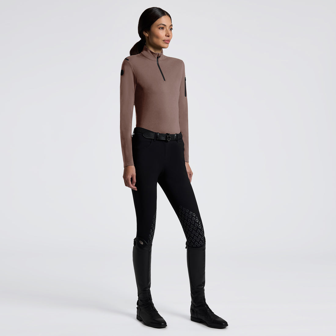 Cavalleria Toscana Jersey Fleece Half Zip L/S Turtleneck