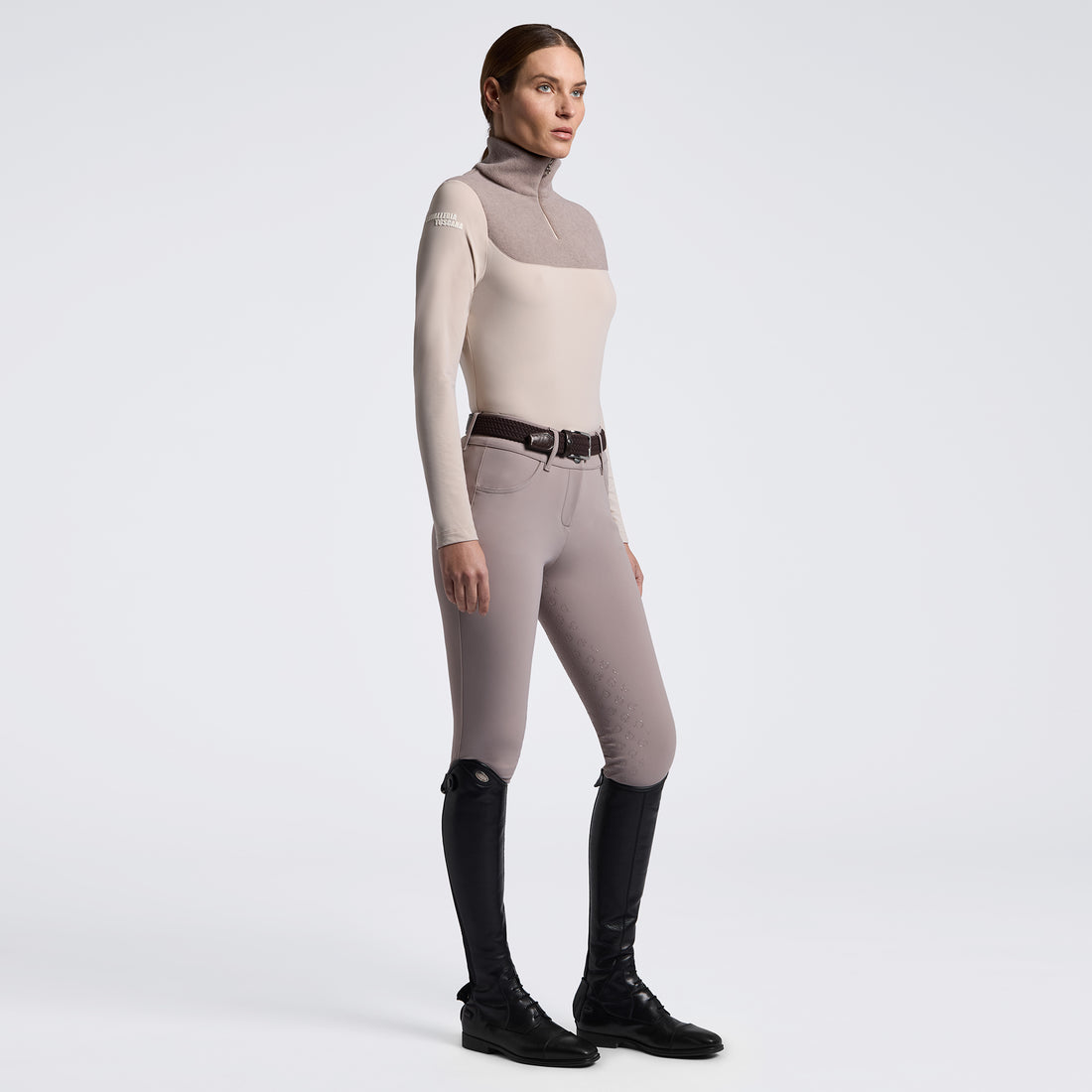 Cavalleria Toscana Fleece Training Top - Cipria and Rainy Day