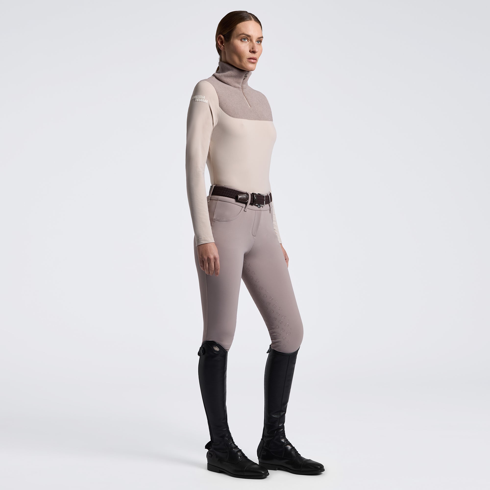 Cavalleria Toscana Fleece Training Top - Cipria and Rainy Day
