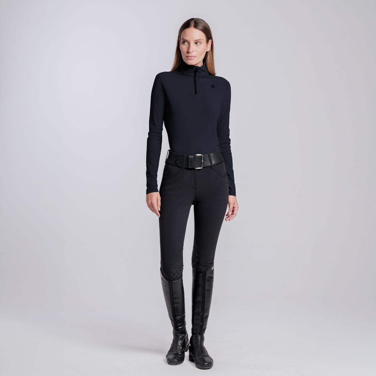 Cavalleria Toscana Jersey Half Zip Training Top - Navy Blue