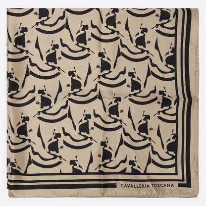 Cavalleria Toscana Horses Silk Pattern Foulard