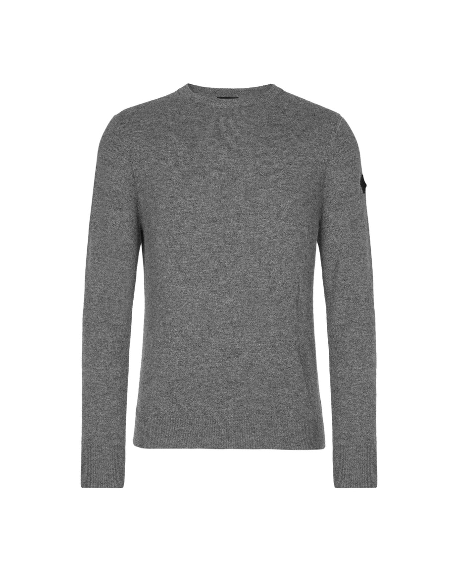 Trolle Mens Tonal Cashmere Logo Crew Sweater