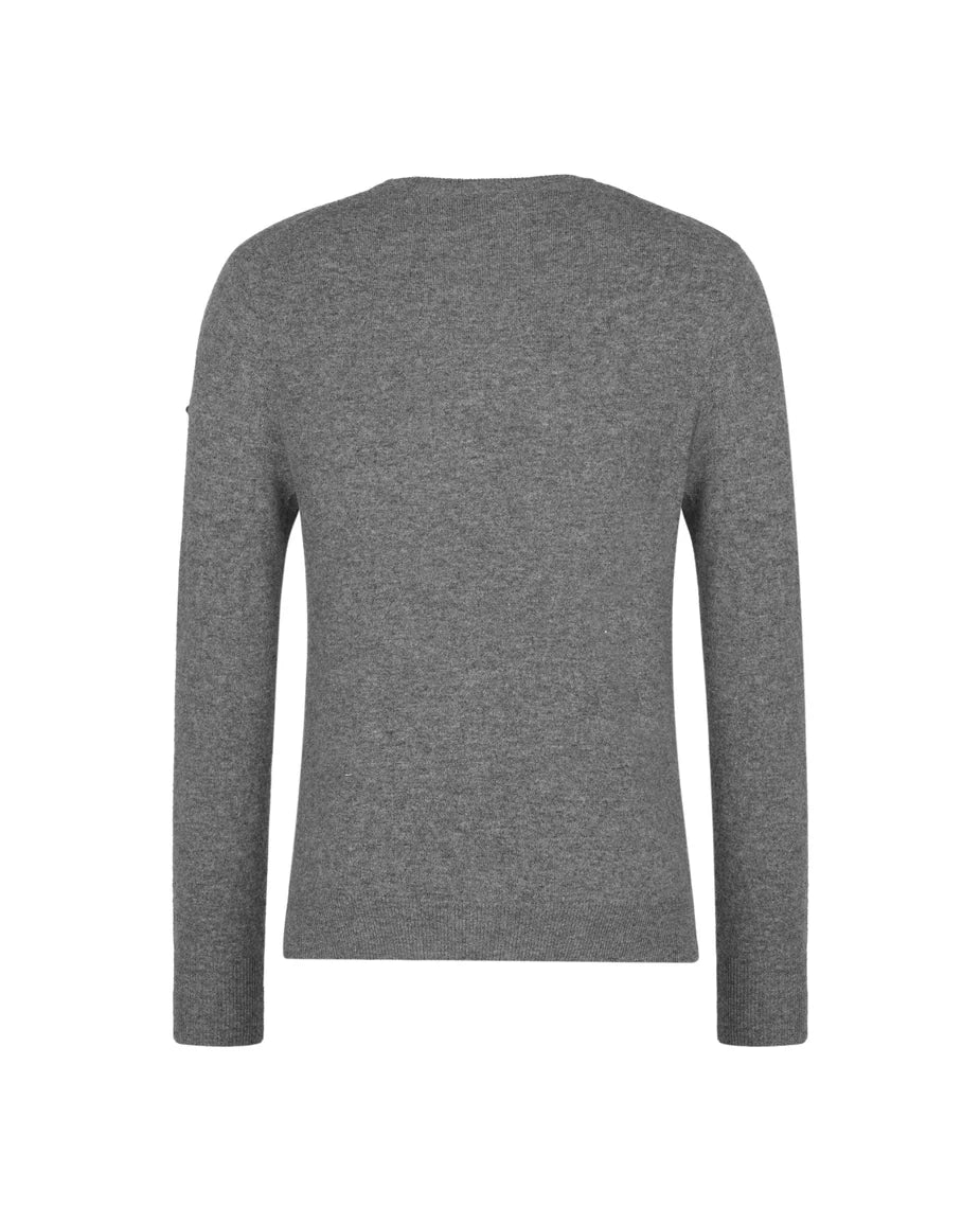 Trolle Mens Tonal Cashmere Logo Crew Sweater