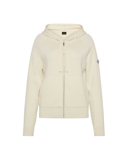 Trolle Loose Fit Extra Fine Merino Zip Hoodie Female off White