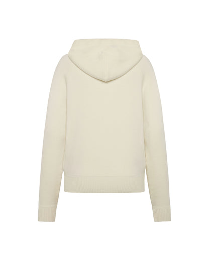 Trolle Loose Fit Extra Fine Merino Zip Hoodie Female off White