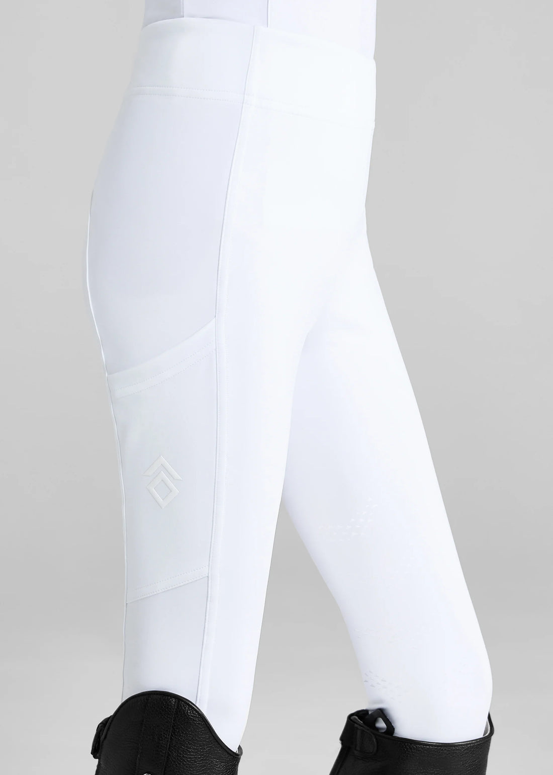 Aztec Diamond White Knee Grip Leggings