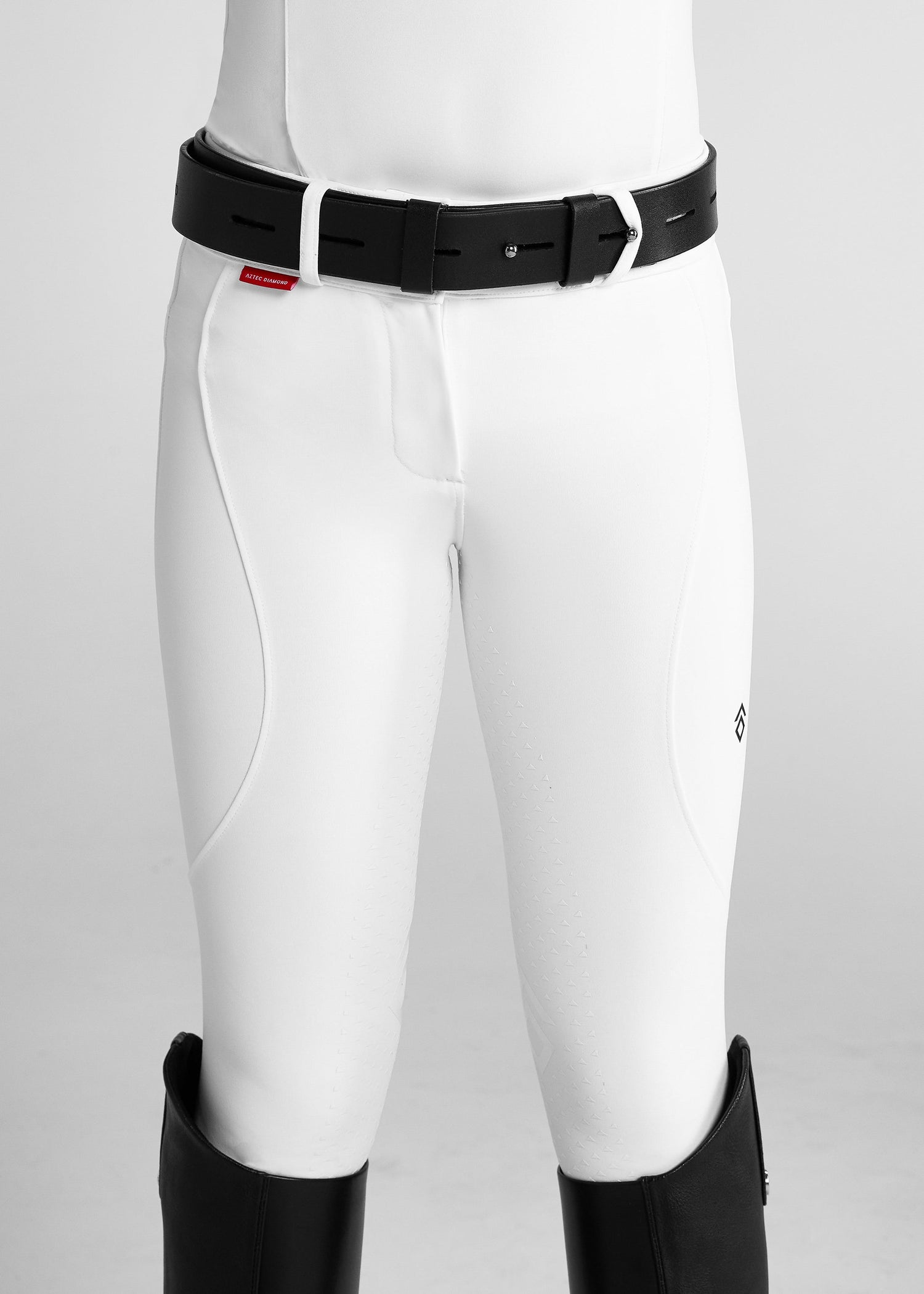 Aztec Diamond Young Rider White Core Knee Grip Mid Rise Breeches at IG Equine Boutique 