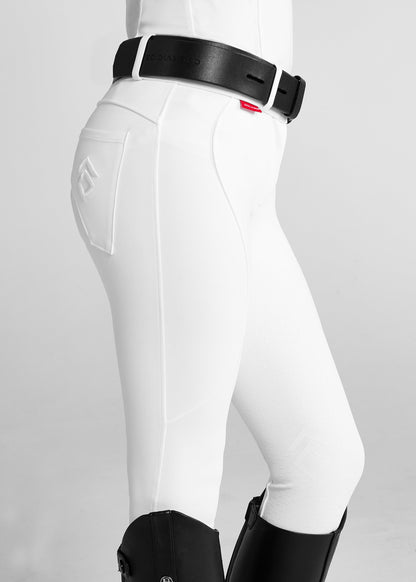 Aztec  Diamond Young Rider White Core Knee Grip Mid Rise Breeches at IG Equine Boutique 