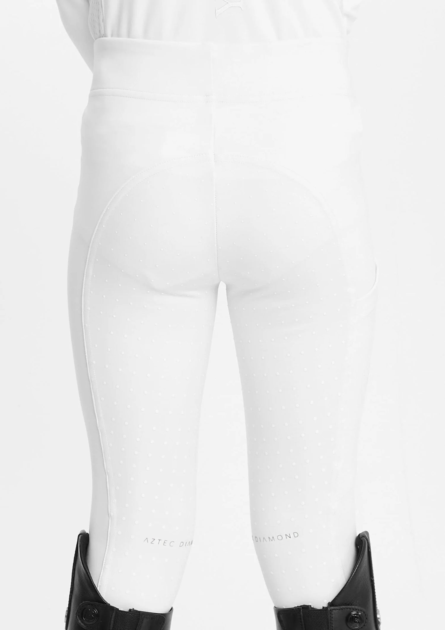 Aztec Diamond Young Rider White Full Seat Leggings @IGEQUINE