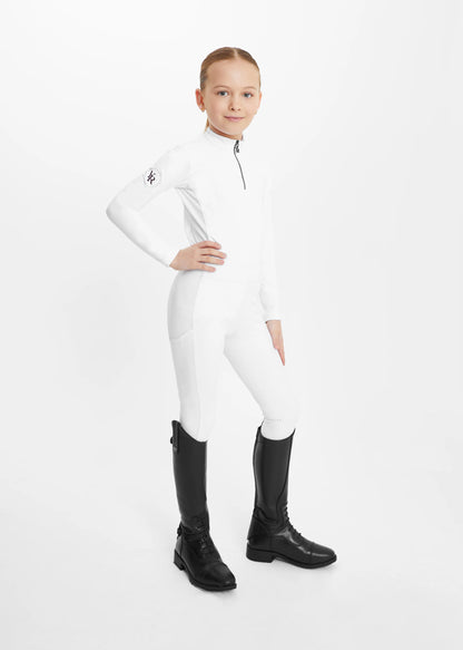 Aztec Diamond Young Rider White Full Seat Leggings @IGEQUINE