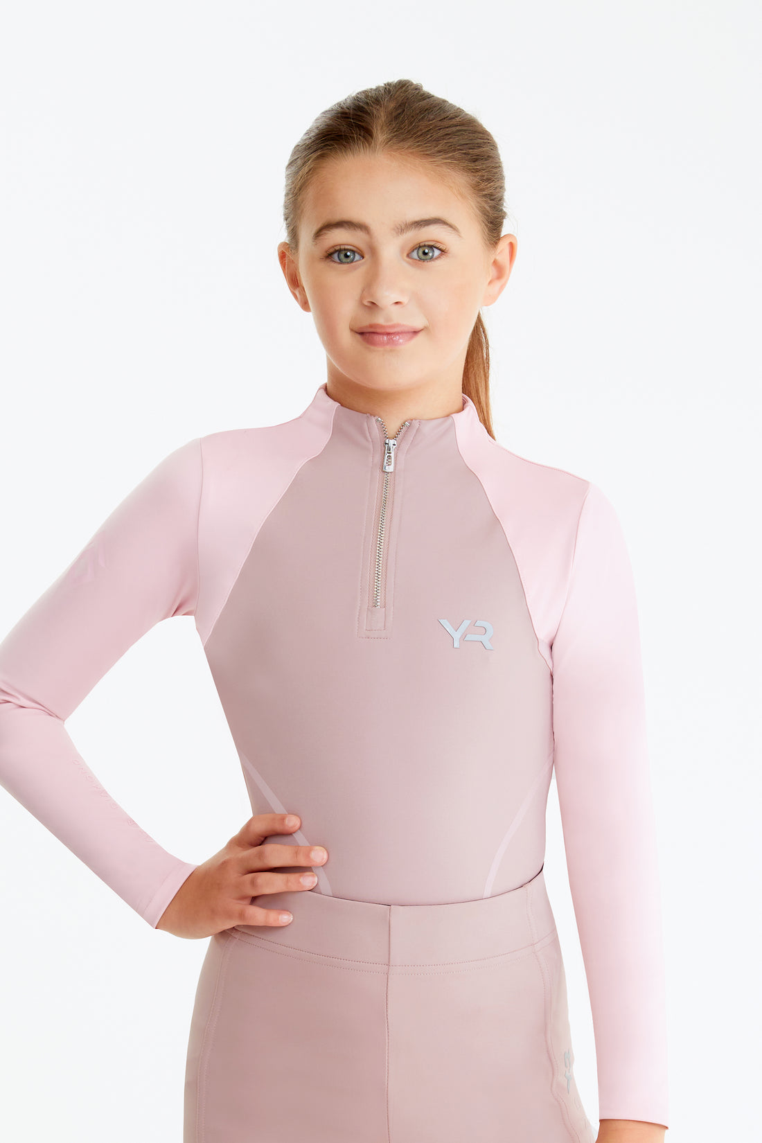 Aztec Diamond Young Rider Pink Colour Black Base Layer