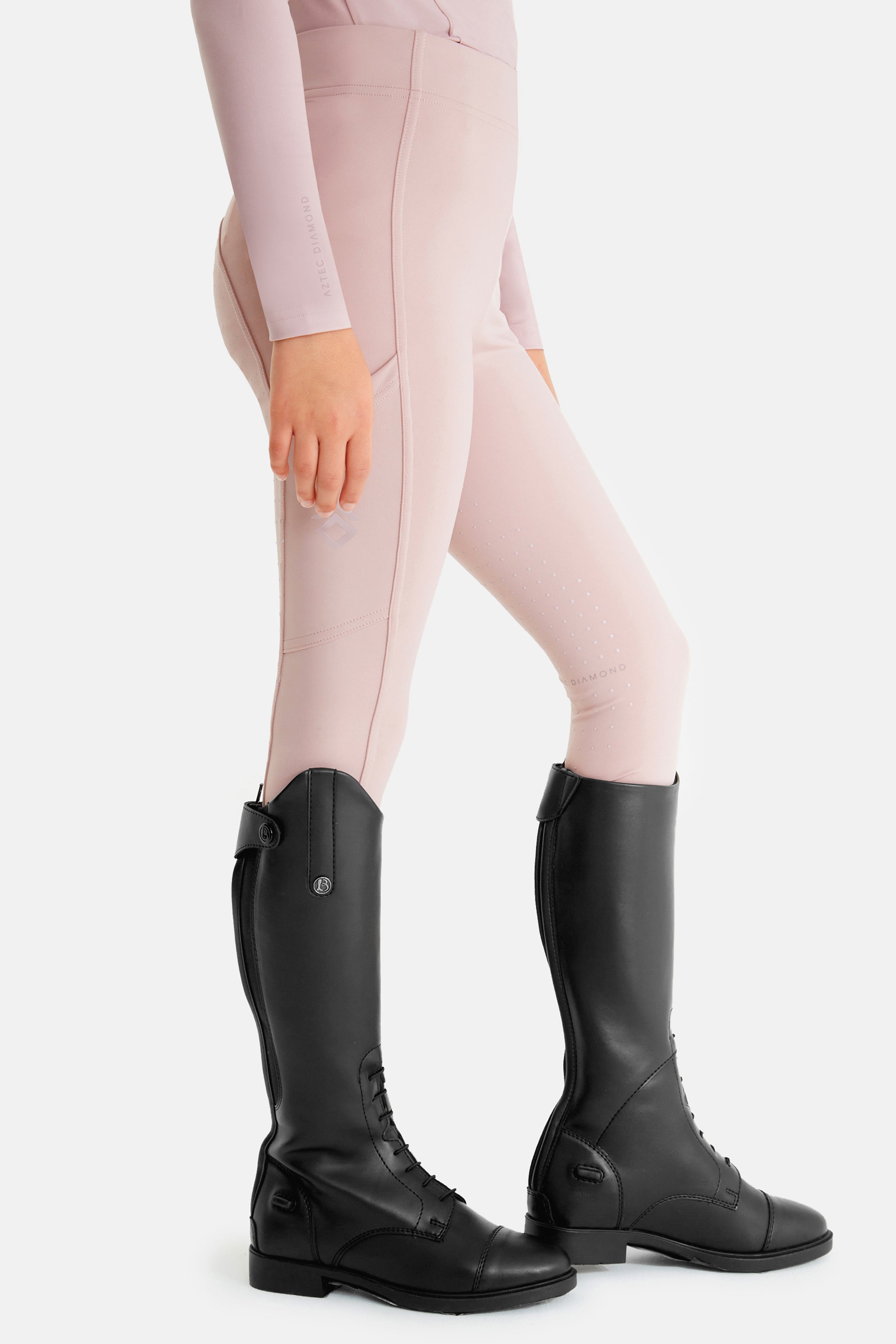 Aztec Diamond Young Rider Pink Full Seat Leggings