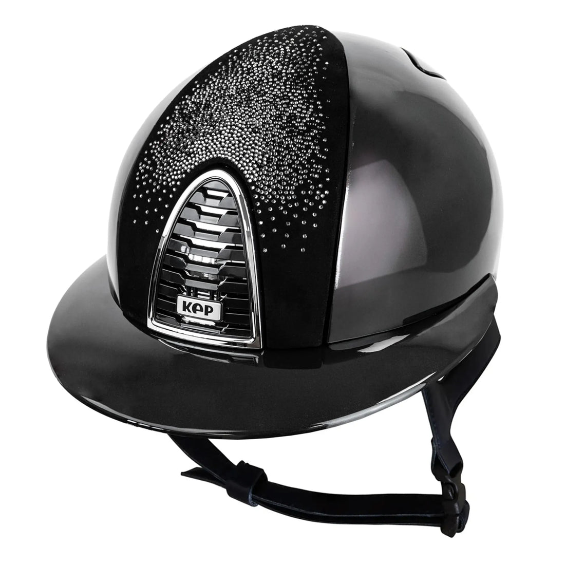 KEP Cromo 2.0 Polo Polish/Suede Nebula Riding Hat - Black/Silver