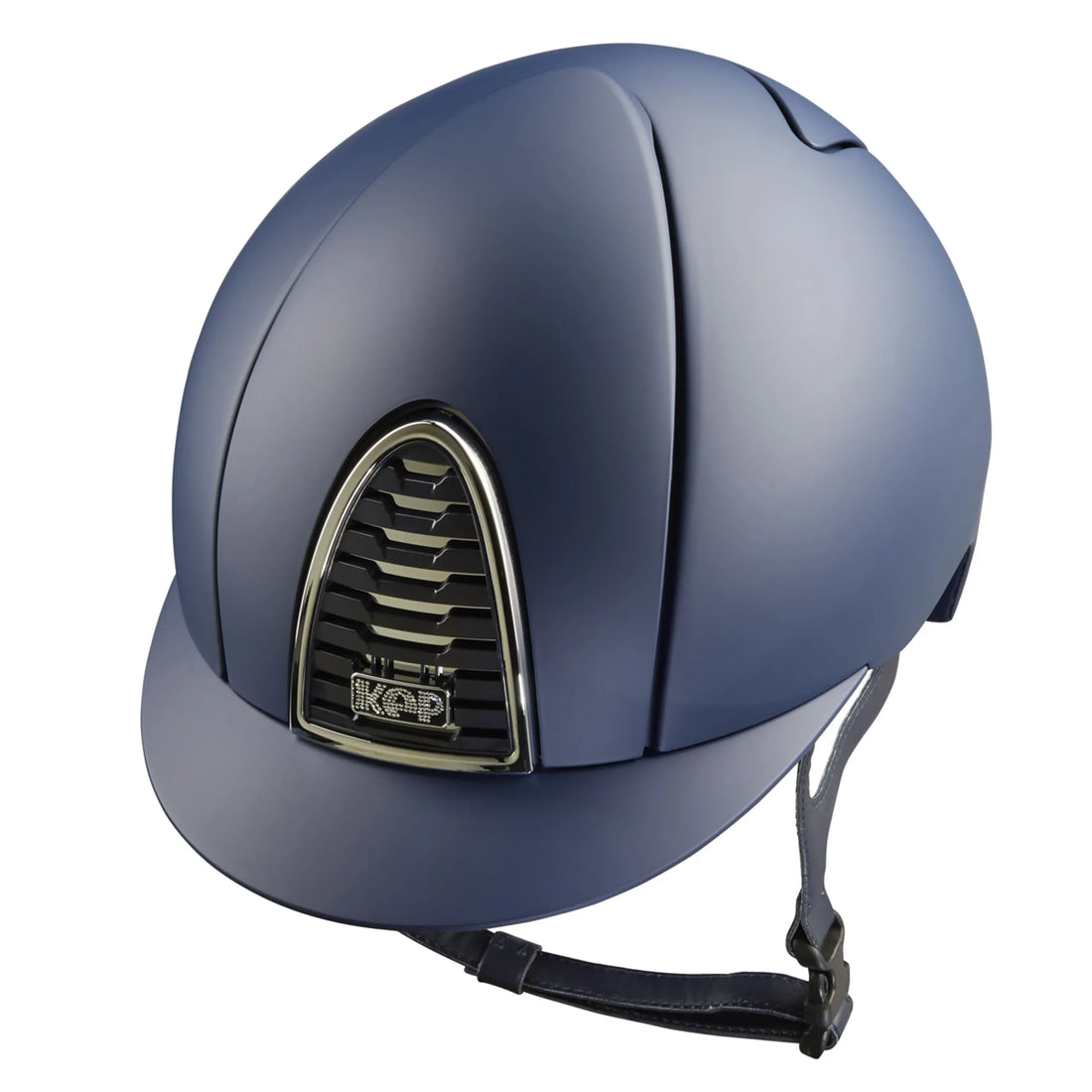 KEP Cromo 2.0 Standard Matt Crystal Logo Riding Hat - Blue/Chrome