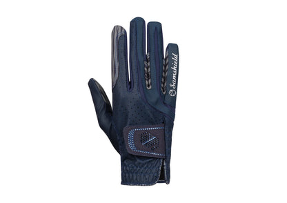 The beautiful Swarovski crystal Samshield Navy V skin stretch riding glove to stand out in the crowd. This glove is a highly technical, durable glove. It has a perforated front for comfort and breathability. Textured Silicone grip on the inside. Ergonomically designed for a perfect fit and freedom of movement when riding. Finished with the Samshield logo Embellished with Swarovski Crystals.