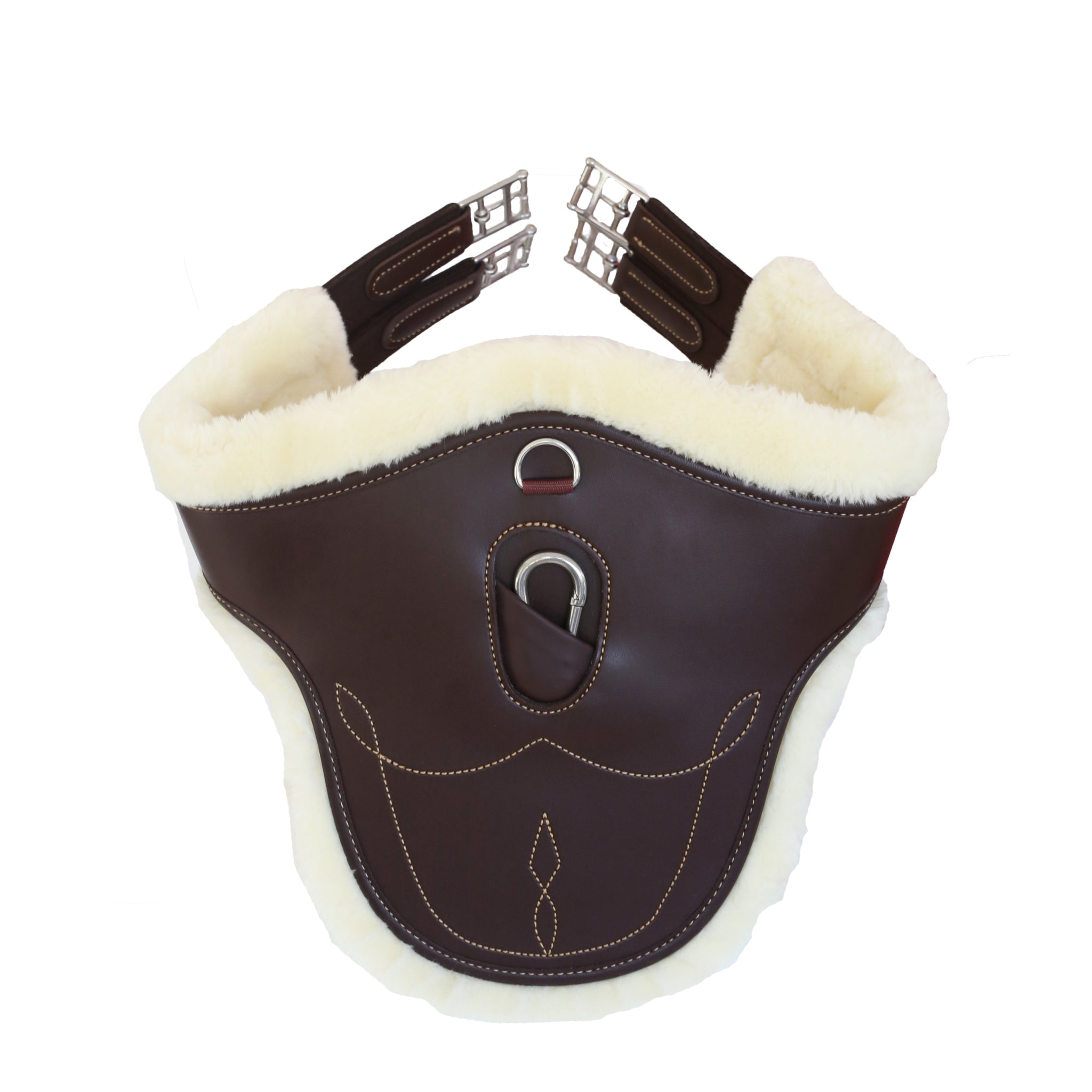 Kentucky stud girth has a wide protective plate The Kentucky Horsewear Sheepskin StudGirth is anatomically shaped offering comfort and safety when jumping while limiting the risk of injuries caused by horseshoes or studs