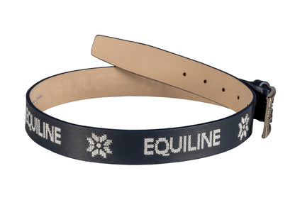 The Equiline Naben belt is perfect for the festive season. This belt is real leather and comes in three sizes. Finished with light grey embroidery of a snowflake design and Equiline text. 