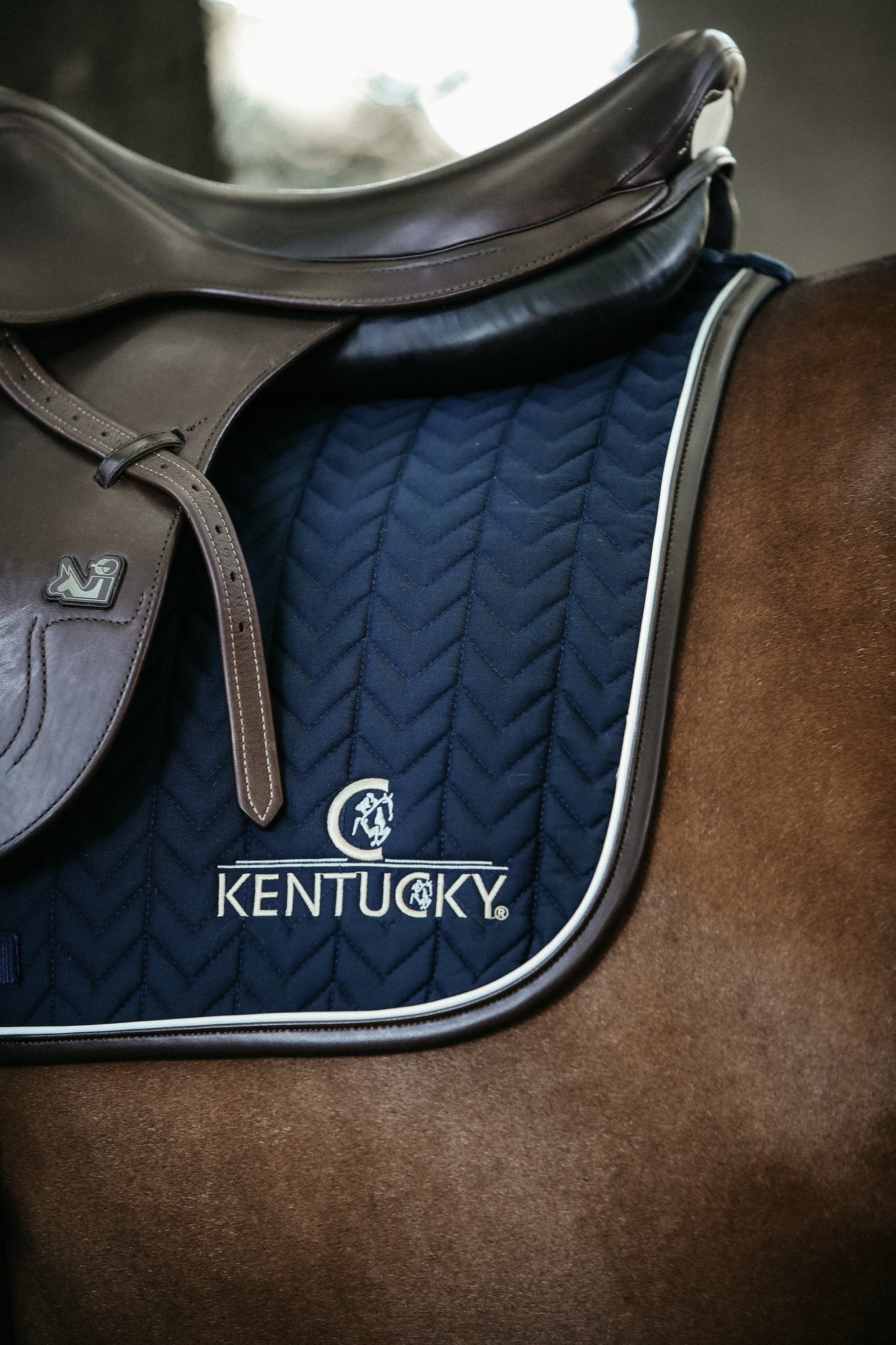 Kentucky Logo Fishbone Leather Show Jumping Saddle Pad