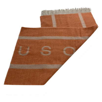 Laguso Signature orange scarf is the perfect accompaniment this season. The scarf is oversized and has a reversable design to give you maximum style options.   Machine washable at 30’c