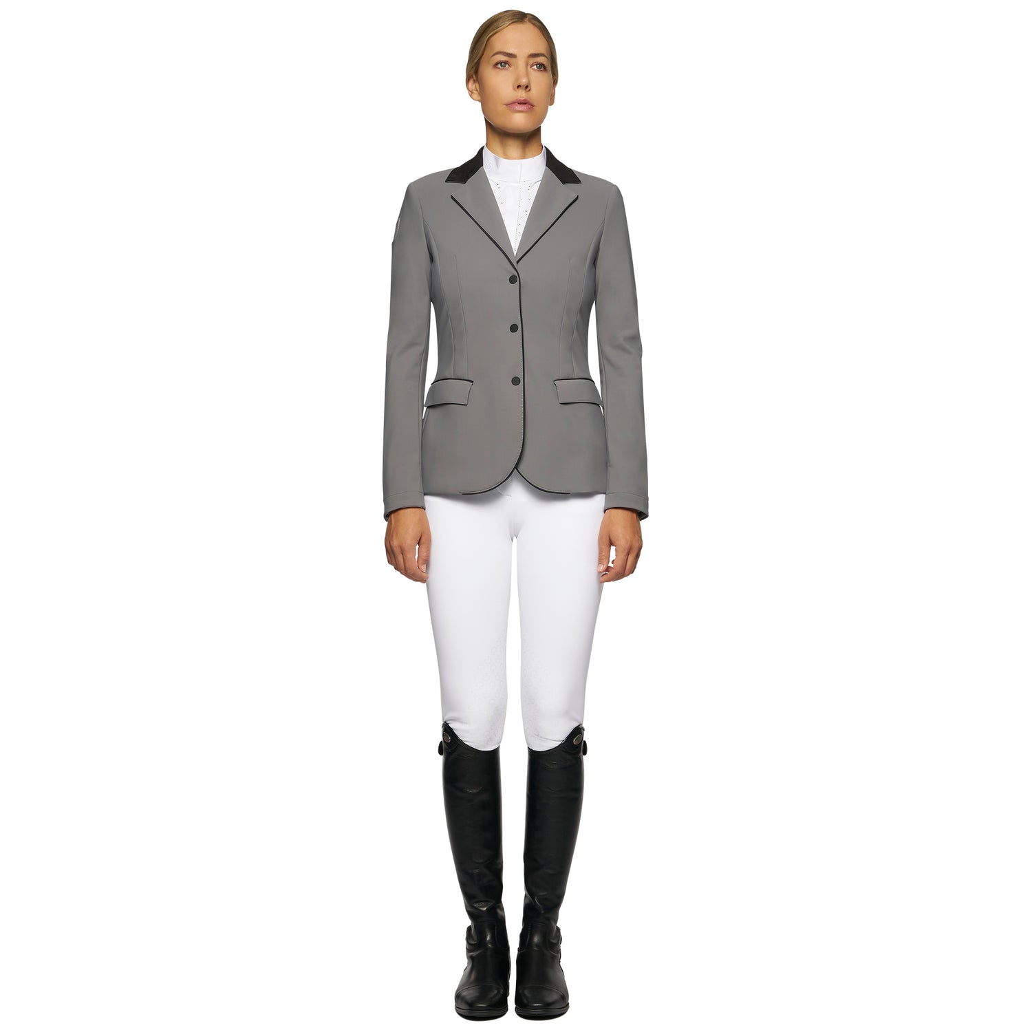 Cavalleria Toscana Light Grey Zip and Stud GP Show Jacket
