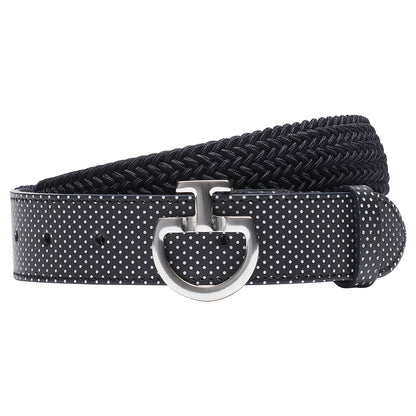 Cavalleria Womens elasticated belt with perforated leather detail and CT Clasp