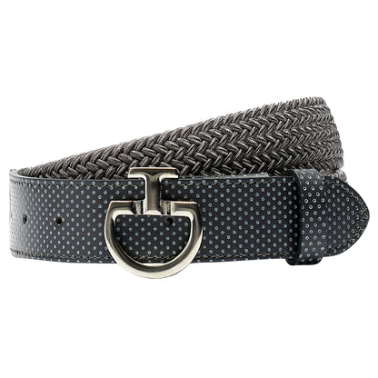 Cavalleria Womens elasticated belt with perforated leather detail and CT Clasp