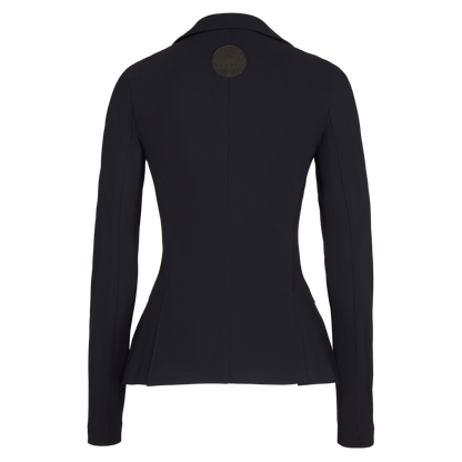 The new Maren show jacket by Laguso. Available in black or navy.  details  High quality tournament jacket Figure-like cut Close with buttons   Breathable High wearing comfort Ultralight material Light protection factor 50 Quick drying Lint free Environmentally friendly Easy to clean